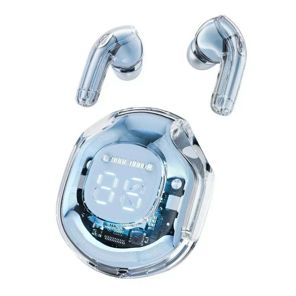 Auricolari Bluetooth TWS T8 Pro con Design Trasparente, Display Digitale LED, Wireless In-Ear – Compatibili con Tutti i Dispositivi