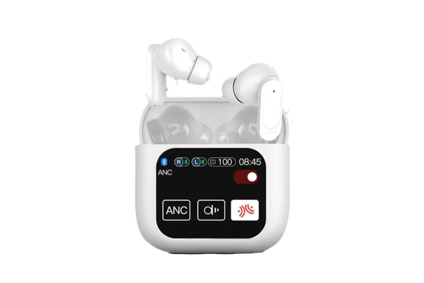 Auricolari TWS con Cancellazione Attiva del Rumore, Controllo Touch, Schermo LCD, Bassi Potenti e Microfono ENC
