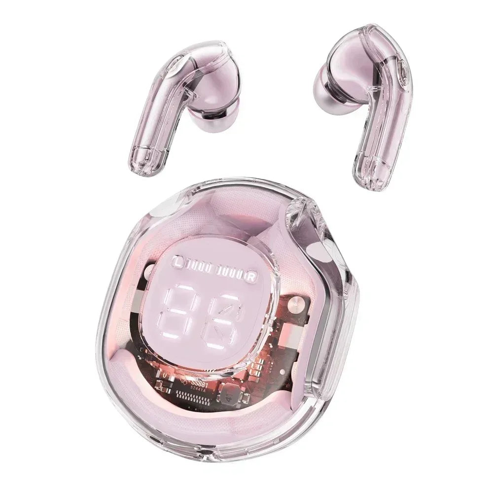 Auricolari Bluetooth TWS T8 Pro con Design Trasparente, Display Digitale LED, Wireless In-Ear – Compatibili con Tutti i Dispositivi