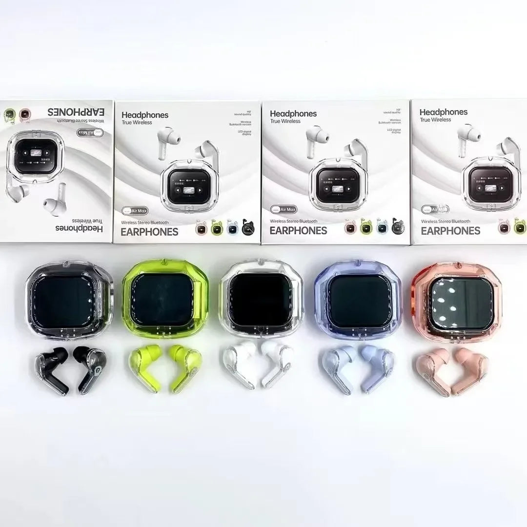 Auricolari Bluetooth TWS con Schermo LCD a Colori, Controllo Touch Intelligente, Audio Stereo HiFi e Riduzione del Rumore