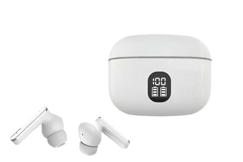 Auricolari Wireless Bluetooth 5.4 con Cancellazione del Rumore, Display LED, Microfono e Impermeabilità per Sport