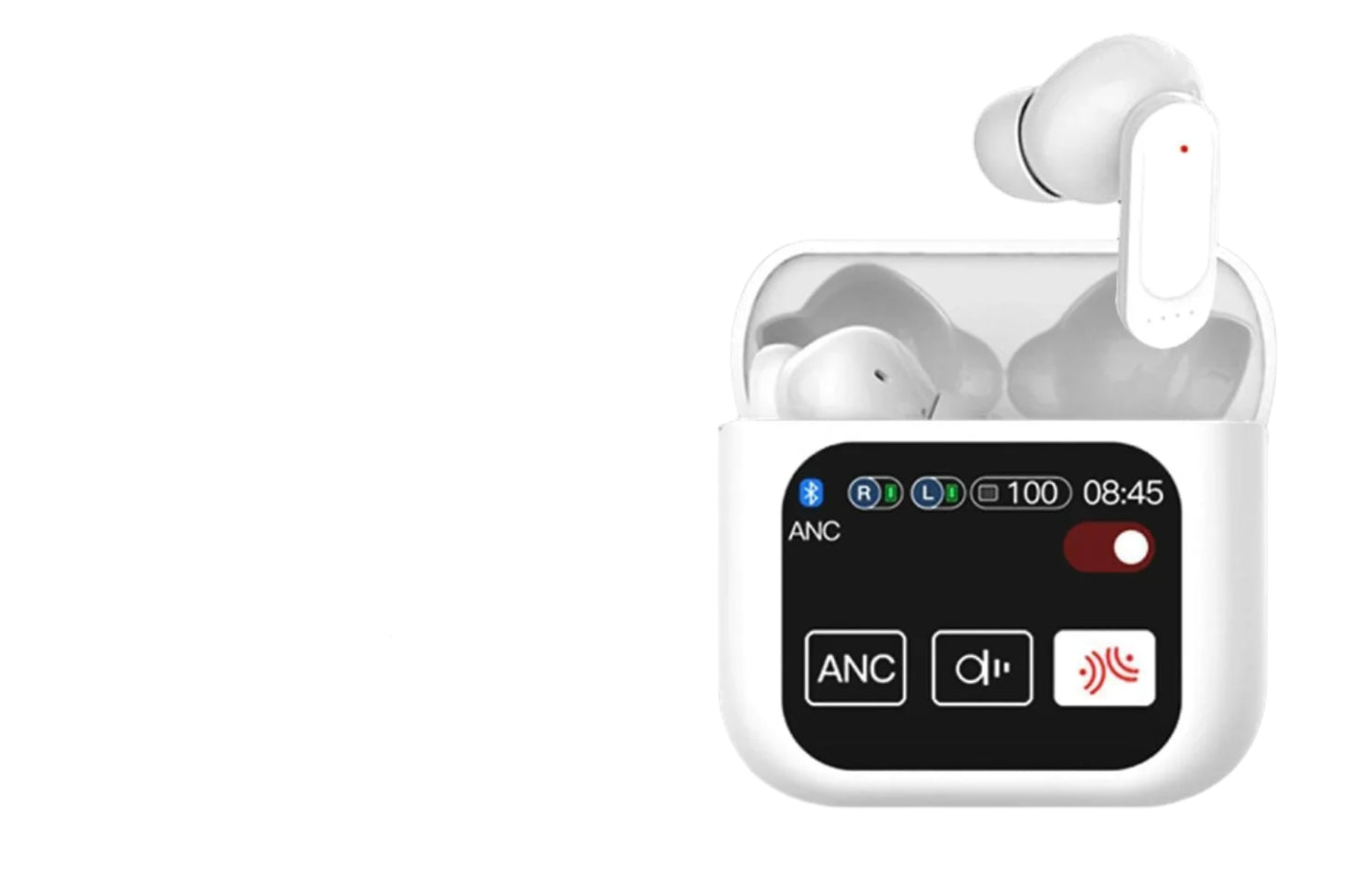 Auricolari TWS con Cancellazione Attiva del Rumore, Controllo Touch, Schermo LCD, Bassi Potenti e Microfono ENC