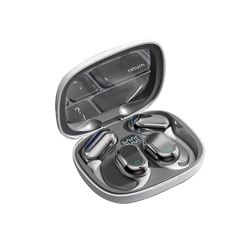 Auricolari Wireless TWS Trasparenti con Audio Stereo, Bassi Potenziati e Doppio Microfono