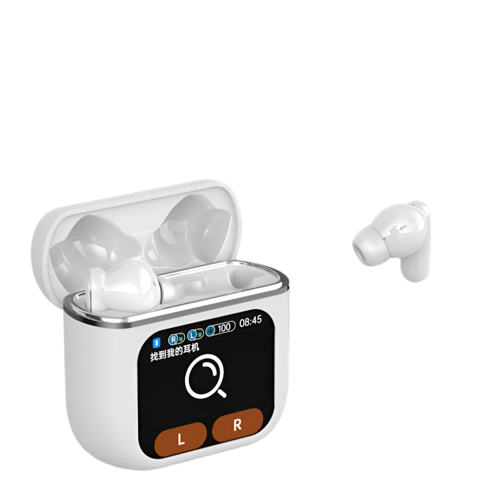 Auricolari TWS con Cancellazione Attiva del Rumore, Controllo Touch, Schermo LCD, Bassi Potenti e Microfono ENC