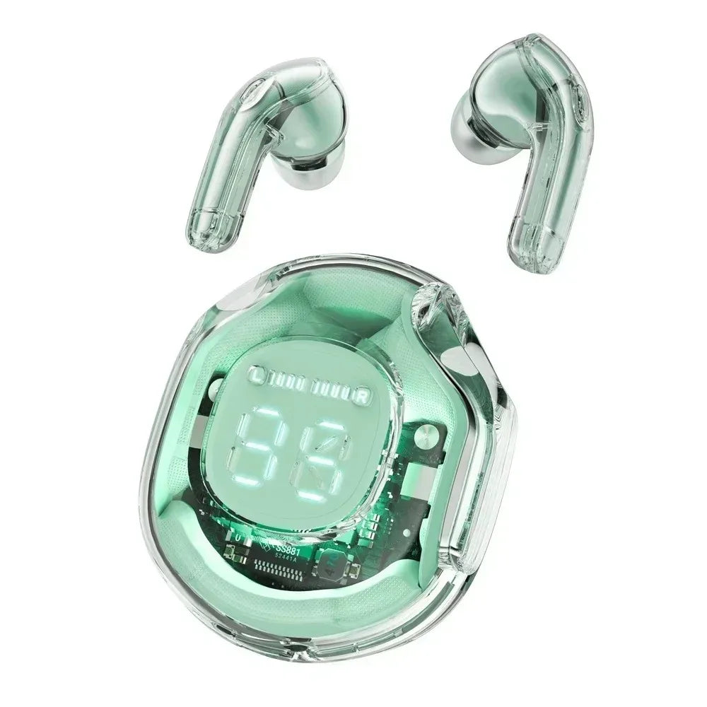 Auricolari Bluetooth TWS T8 Pro con Design Trasparente, Display Digitale LED, Wireless In-Ear – Compatibili con Tutti i Dispositivi