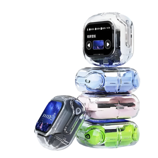 Auricolari Bluetooth TWS con Schermo LCD a Colori, Controllo Touch Intelligente, Audio Stereo HiFi e Riduzione del Rumore