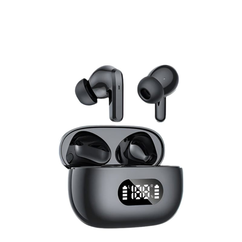 Auricolari Wireless TWS con Cancellazione del Rumore fino a 40dB, Bluetooth 5.3, 6 Microfoni, Display LED, Chiamate in HD e Modalità Trasparenza