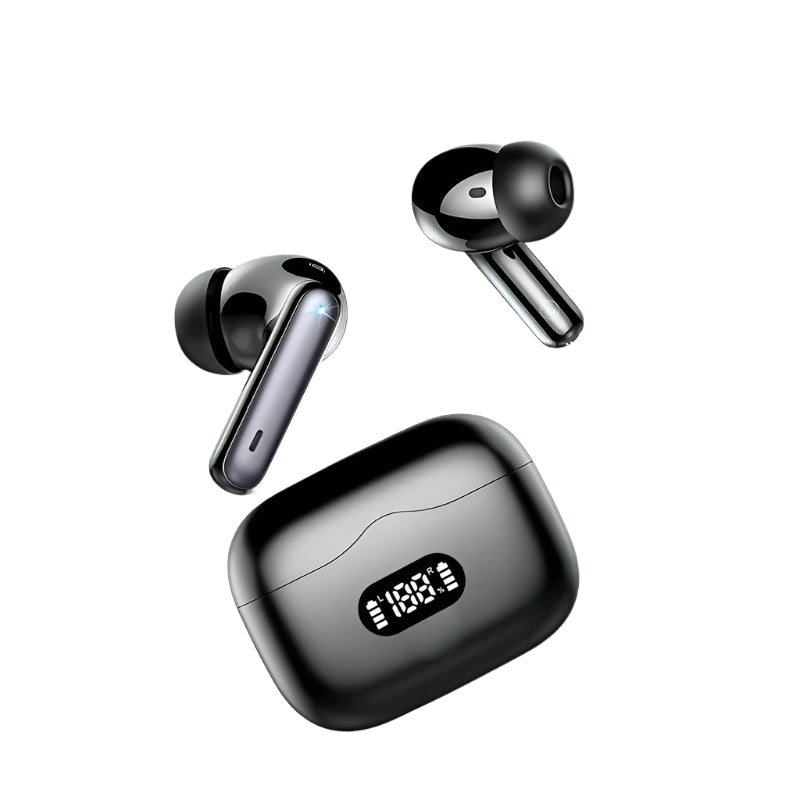 Auricolari Wireless TWS con Cancellazione del Rumore fino a 40dB, Bluetooth 5.3, 6 Microfoni, Display LED, Chiamate in HD e Modalità Trasparenza