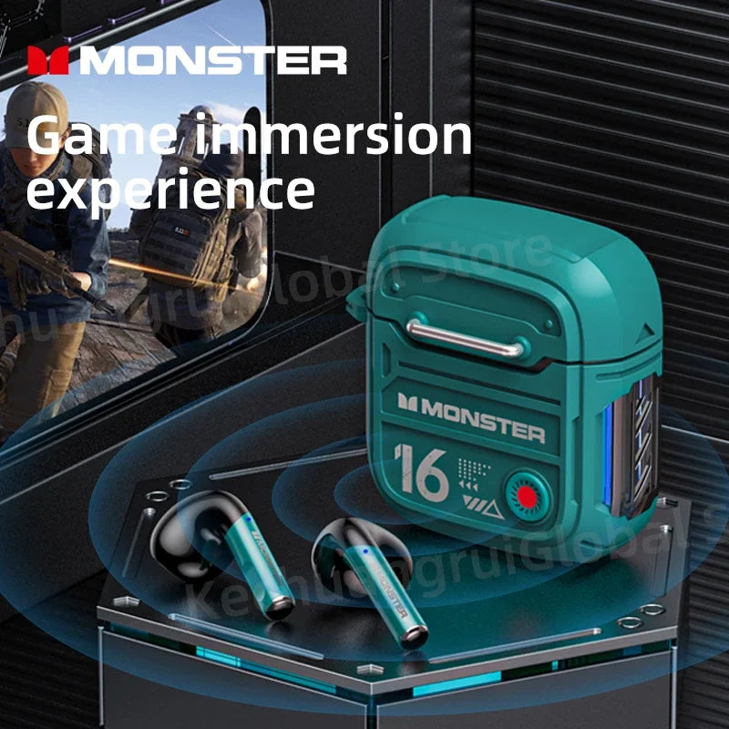 Auricolari Bluetooth 5.3 con Design Meccanico, Cancellazione del Rumore, Headset per Gamer, Auricolari Sportivi TWS