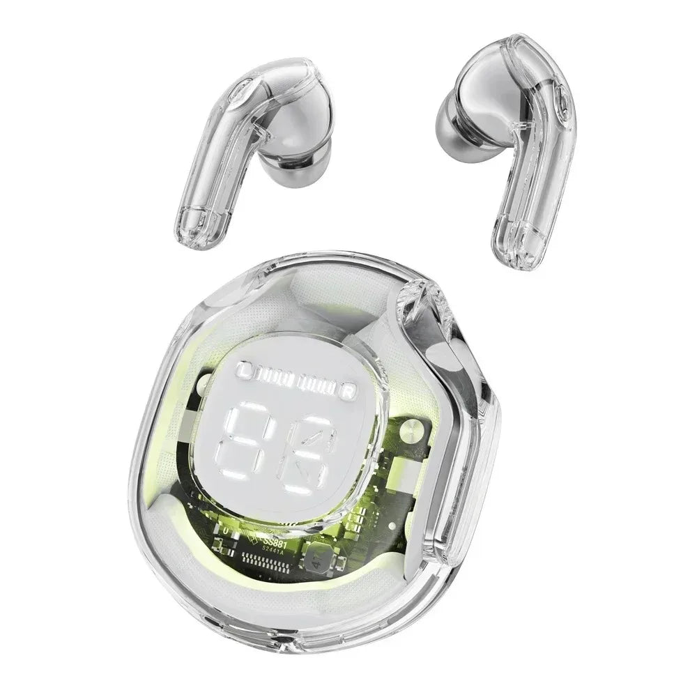 Auricolari Bluetooth TWS T8 Pro con Design Trasparente, Display Digitale LED, Wireless In-Ear – Compatibili con Tutti i Dispositivi