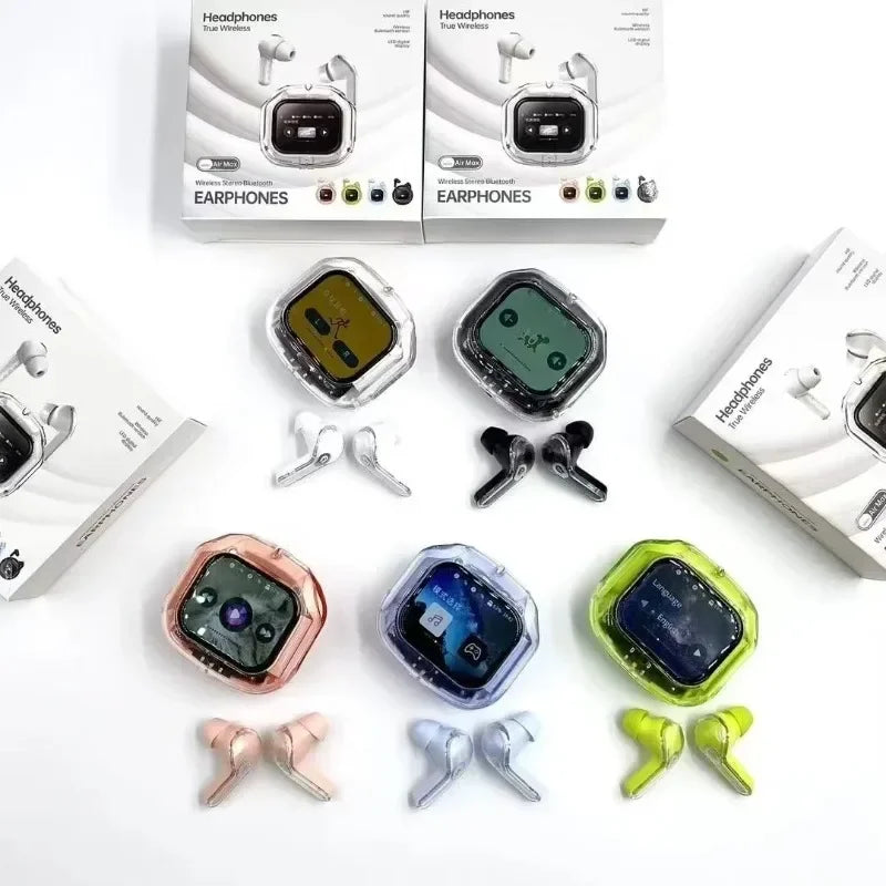 Auricolari Bluetooth TWS con Schermo LCD a Colori, Controllo Touch Intelligente, Audio Stereo HiFi e Riduzione del Rumore