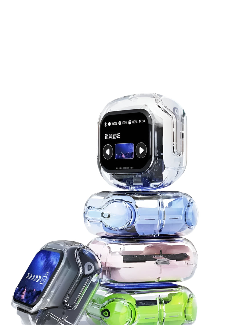 Auricolari Bluetooth TWS con Schermo LCD a Colori, Controllo Touch Intelligente, Audio Stereo HiFi e Riduzione del Rumore