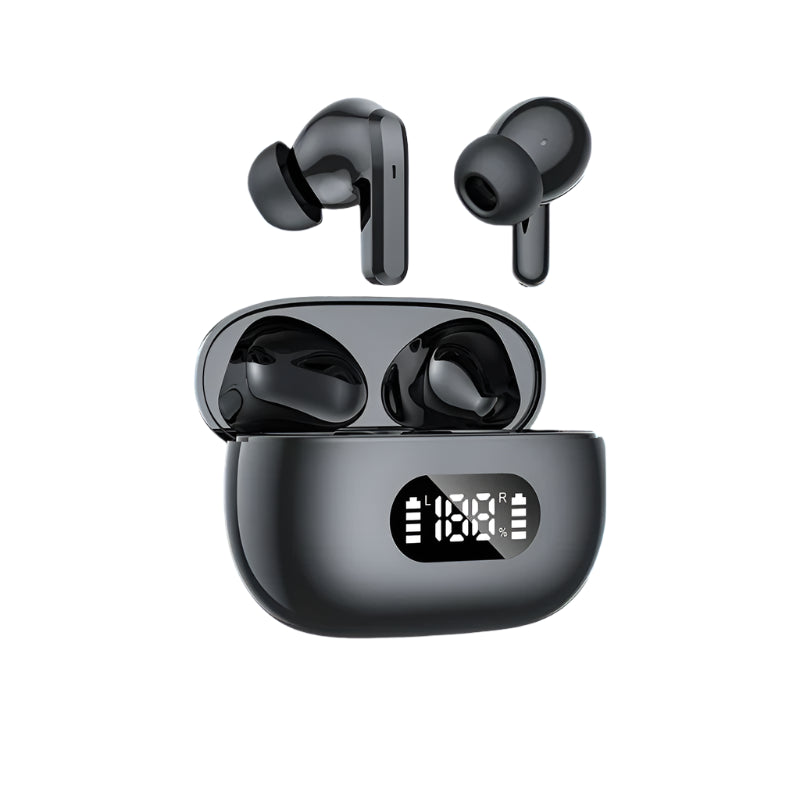 Auricolari Wireless TWS con Cancellazione del Rumore fino a 40dB, Bluetooth 5.3, 6 Microfoni, Display LED, Chiamate in HD e Modalità Trasparenza